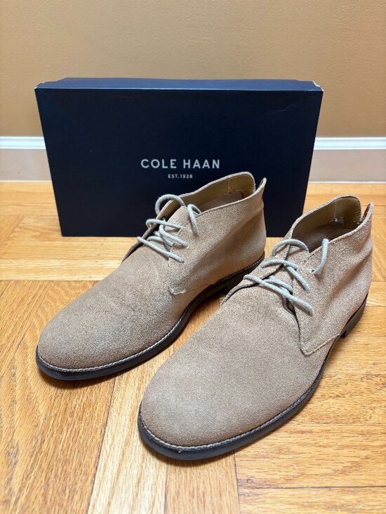 Cole Haan Men Chukka Boot Curtis Milkshake Suede Size 10 M